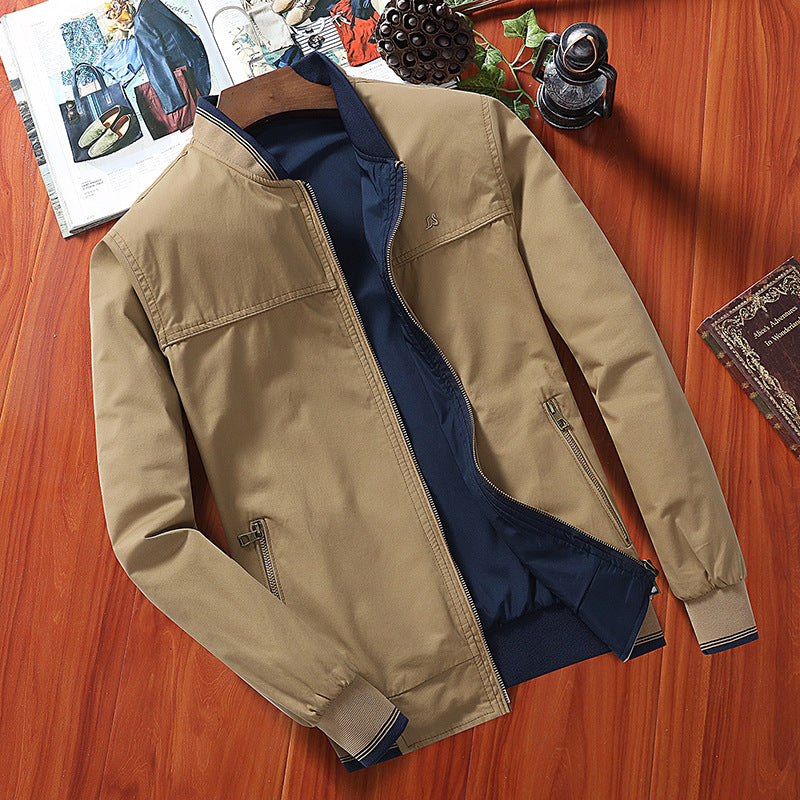 Two-in-one Men's Two-sided Slim-fit Casual Business Jacket (Navy + 1 )