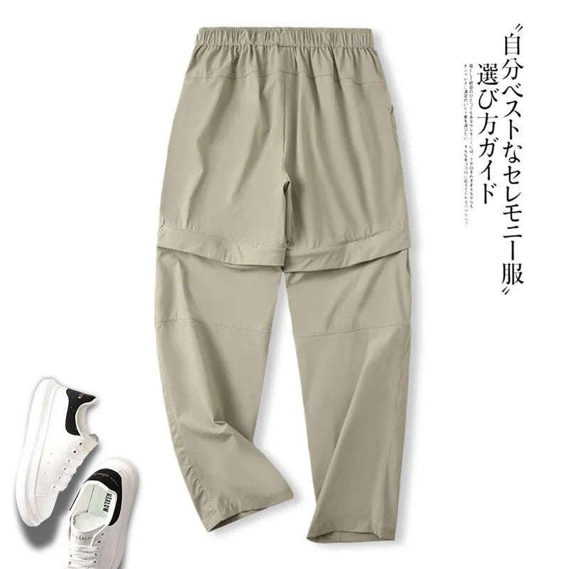 Two-in-one Quick-drying Men's Dual-purpose Travel Shorts and Long Pants in One