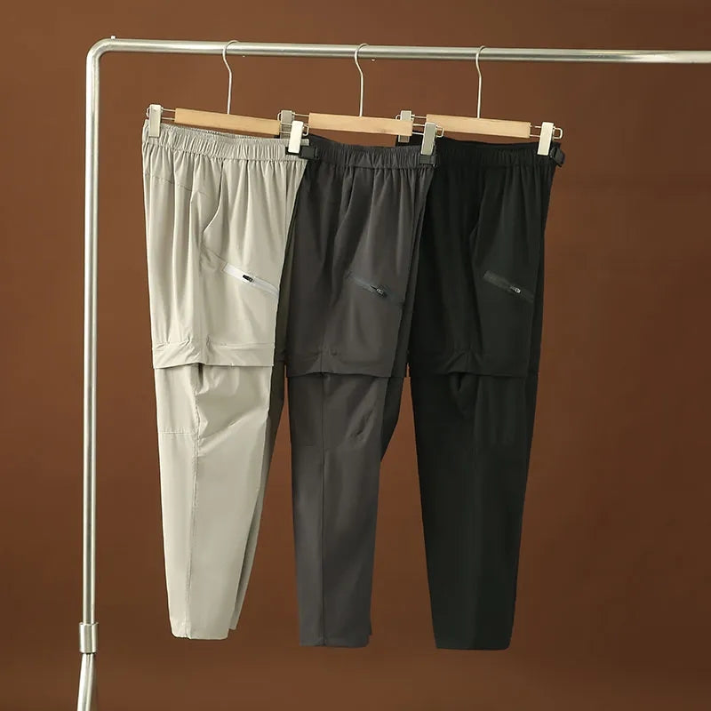 Two-in-one Quick-drying Men's Dual-purpose Travel Shorts and Long Pants in One