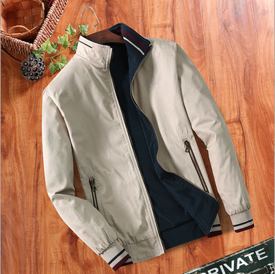 Two-in-one Men's Two-sided Slim-fit Casual Business Jacket (Navy + 1 )