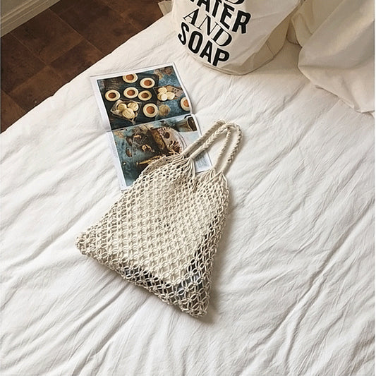 French Marche Bohemia Style Natural Cotton And Linen Shoulder Bag