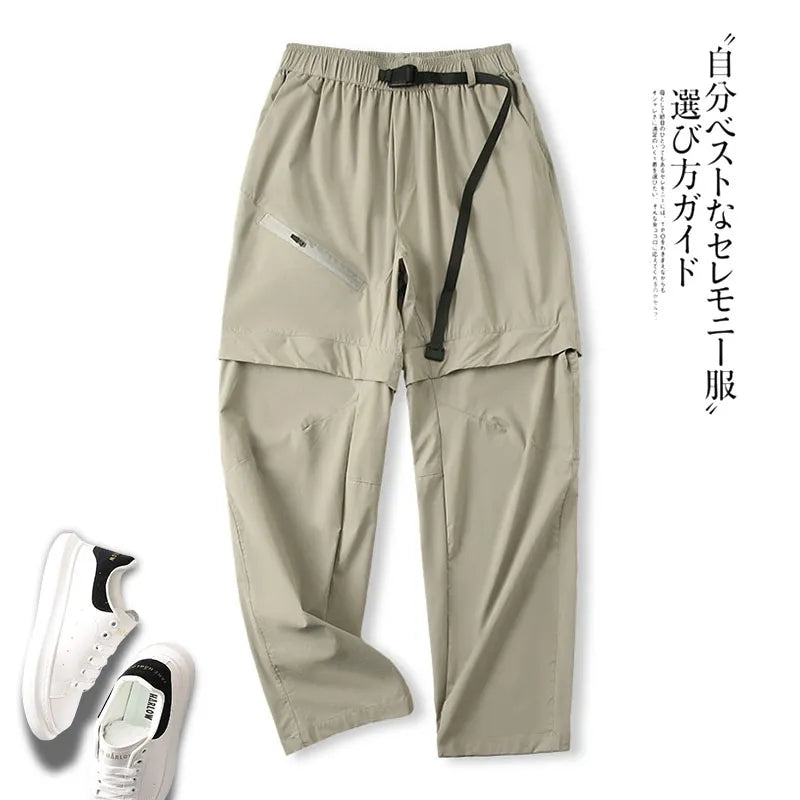 Two-in-one Quick-drying Men's Dual-purpose Travel Shorts and Long Pants in One