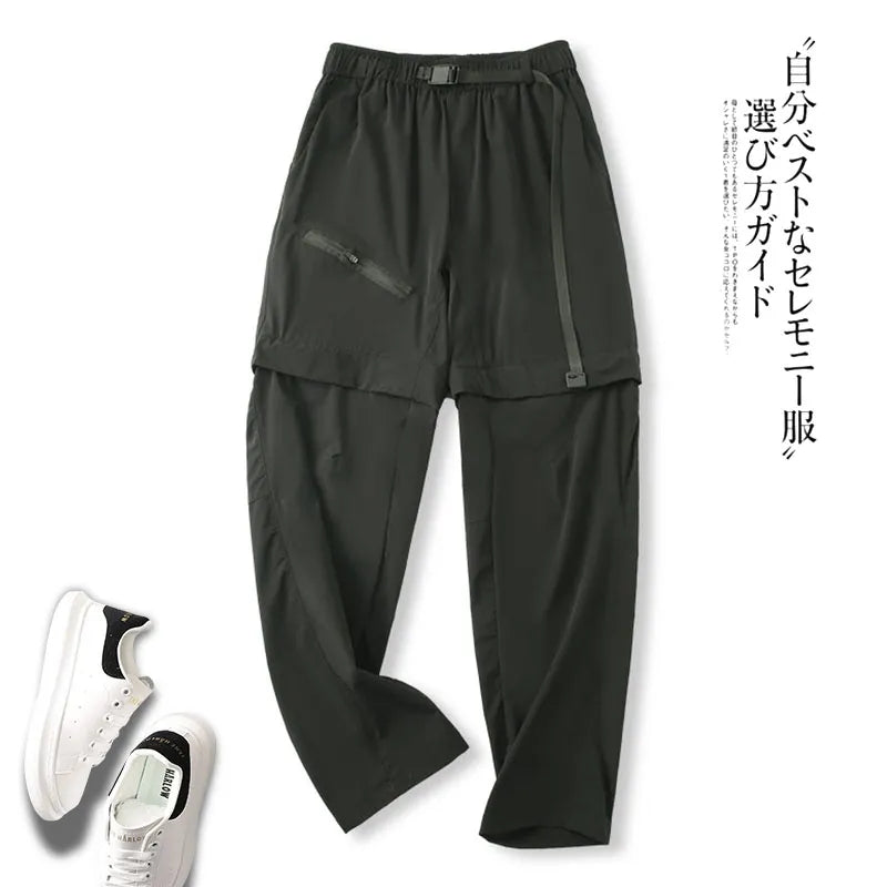 Two-in-one Quick-drying Men's Dual-purpose Travel Shorts and Long Pants in One